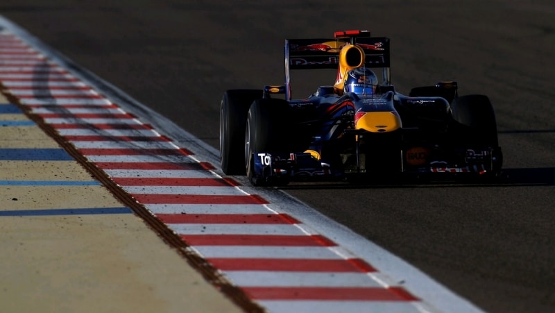 Gp Bahrain, Sebastian Vettel in azione