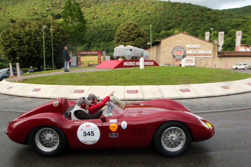La partenza da Brescia, presso il Museo Mille Miglia