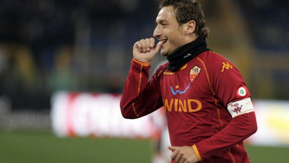 Totti esprime la sua felicità per la vittoria contro il Bayern.