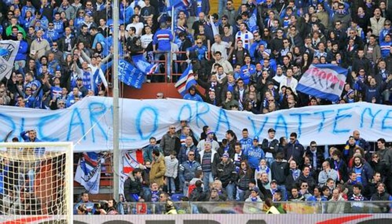 Sampdoria-Cesena 2-3, Contestazione tifosi doriani contro Di Carlo