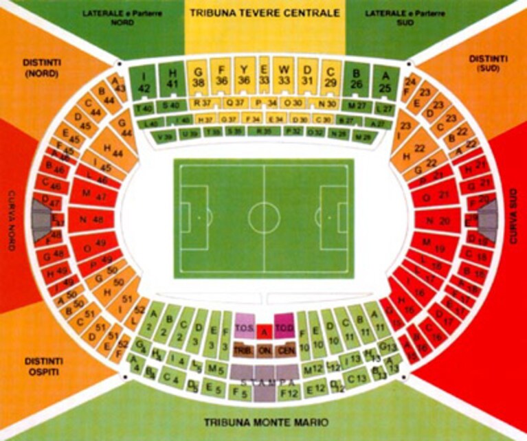 Ecco la mappa dello Stadio Olimpico