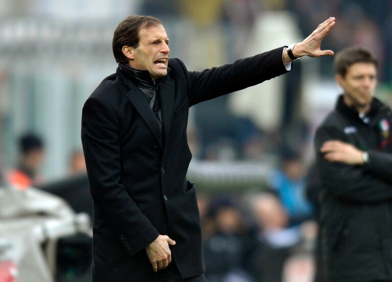 Allegri durante la sfida con il Cesena