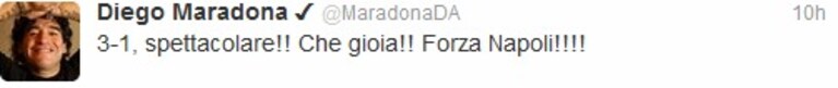 anche maradona parla del napoli.