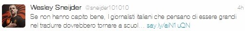 su twitter l'olandese si scaglia contro i giornalisti italiani.