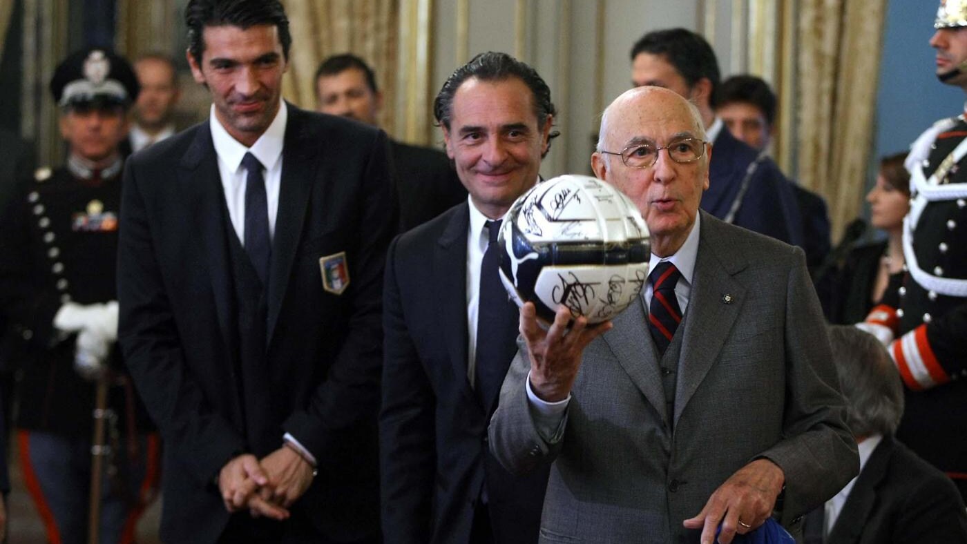 Il Presidente della Repubblica Napolitano riceve la Nazionale di calcio