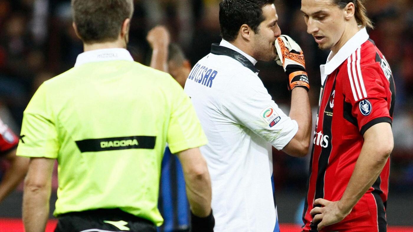 scherzavano o facevano sul serio prima del rigore del milan, ibrahimovic e julio cesar