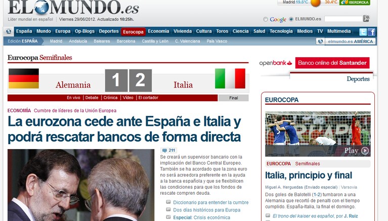 italia germania giornali spagna