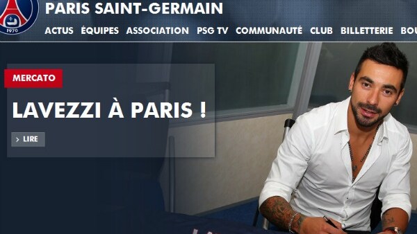 ezequiel lavezzi ha firmato con il psg