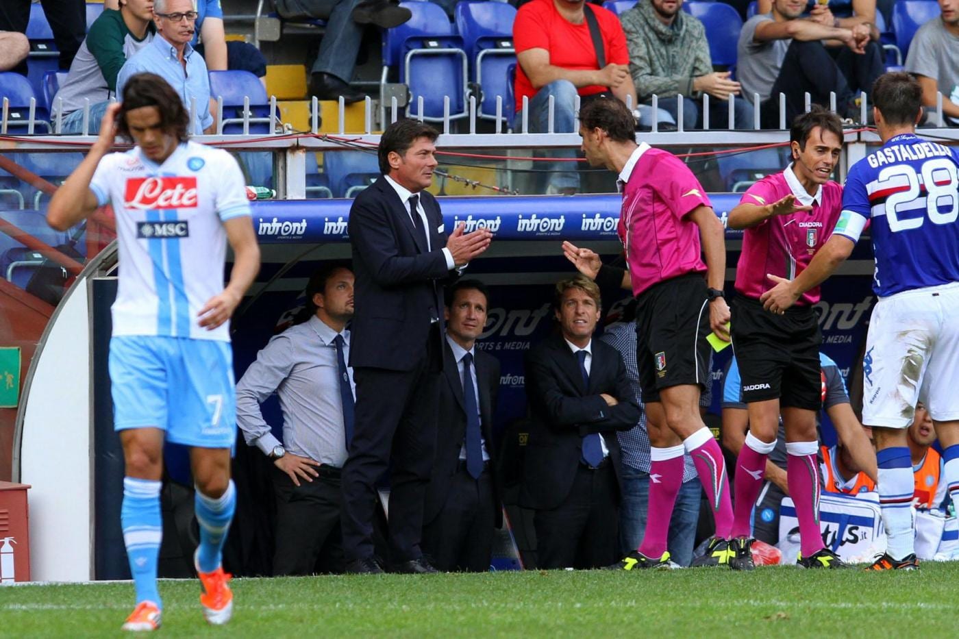 Mazzarri espulso in Sampdoria-Napoli