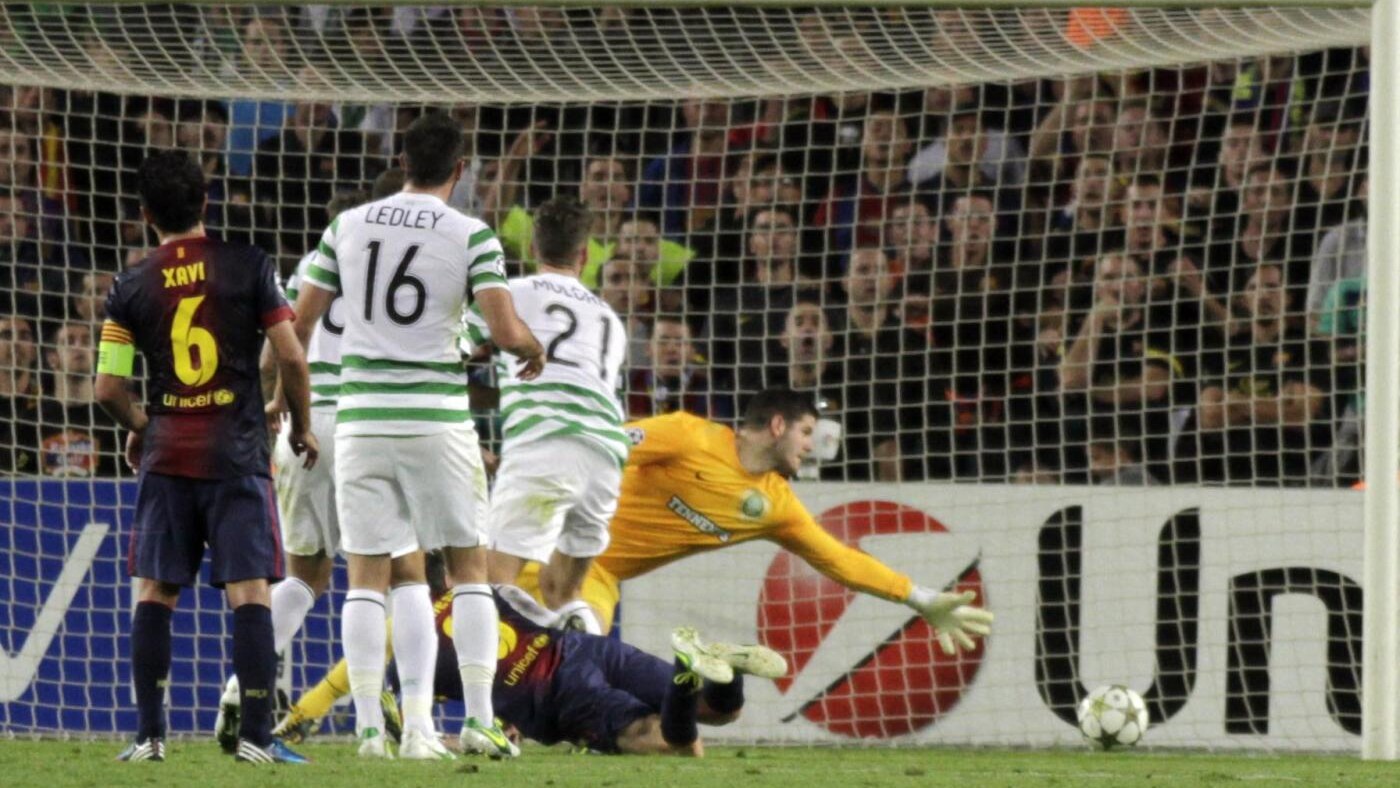 Terza vittoria in Champions League per il Barcellona. Gli uomini di Vilanova hanno sconfitto per 2-1 il Celtic. A Samaras hanno risposto Iniesta e Alba, che ha realizzato il gol decisivo al 94'.