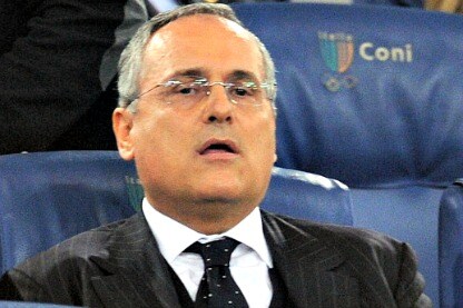 il presidente lotito in tribuna