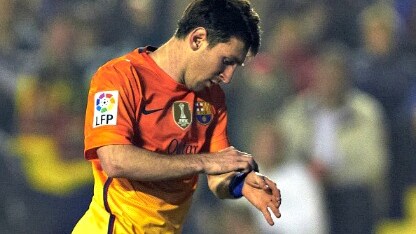 Lionel Messi in campo col Barça