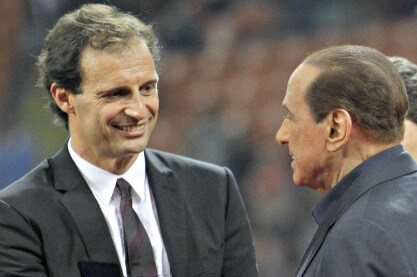 allegri stringe la mano a berlusconi