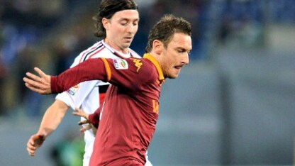 francesco totti dopo la rete alla fiorentina