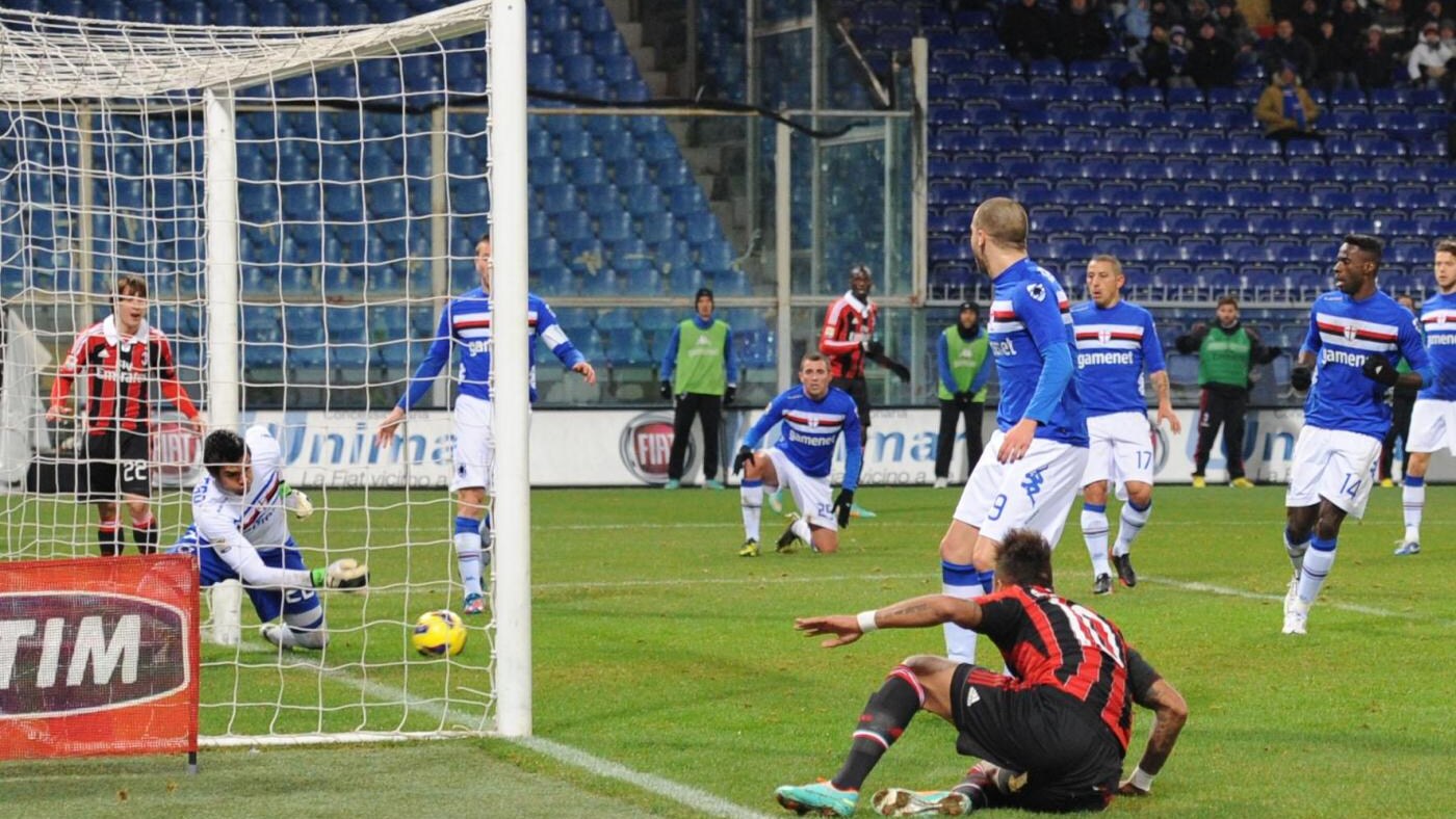 Nessun gol nel posticipo della 20a giornata. Nel primo tempo uno straordinario Abbiati ha negato in tre occasioni il gol alla Samp.