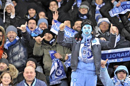 un gruppo di tifosi del Napoli