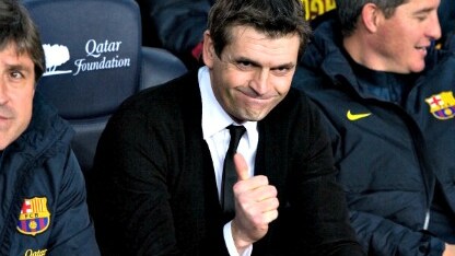 vilanova presente all'allenamento del Barça