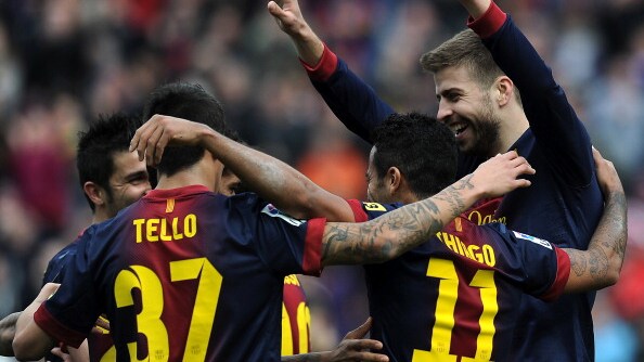 Sei giocatori diversi hanno segnato contro il Getafe.Oltre a Messi, al 35esimo gol nella Liga, oggi hanno battuto il portiere avversario anche Sanchez, Villa, Tello, Iniesta e Piquè.