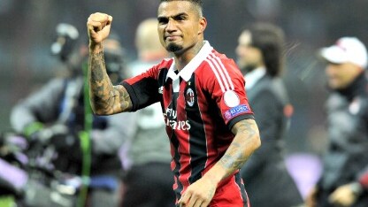 la gioia di Boateng dopo la vittoria