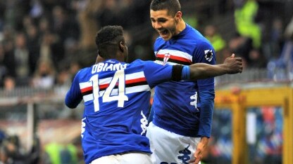 icardi e obiang dopo un gol