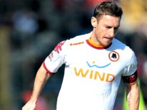 il capitano della roma in azione