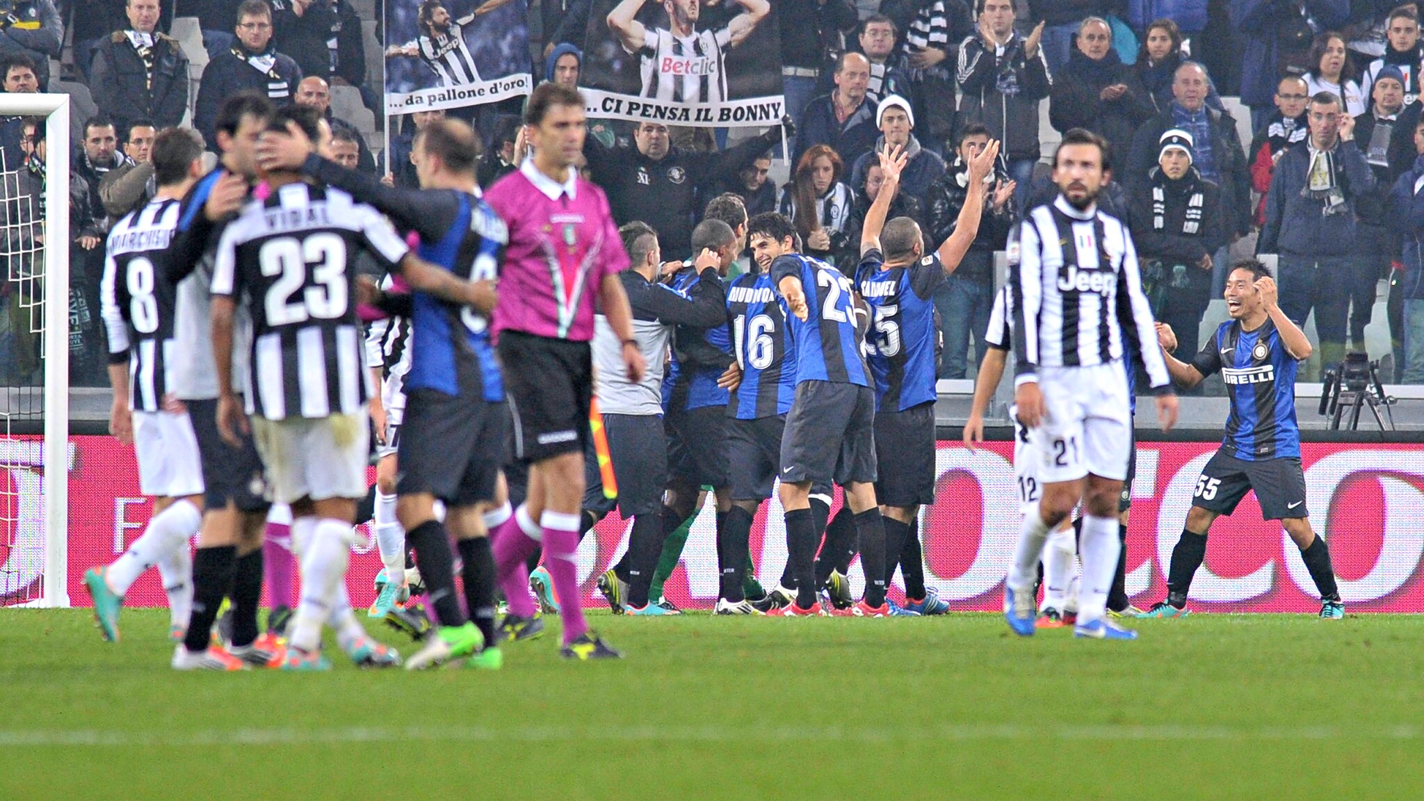una foto della gara di andata