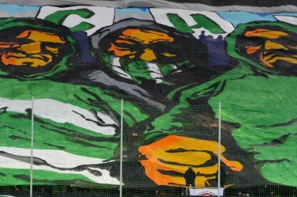 striscione dei tifosi del danzica