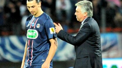 carlo ancelotti accanto a ibra