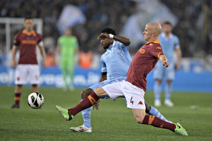 un'azione della gara dell'Olimpico