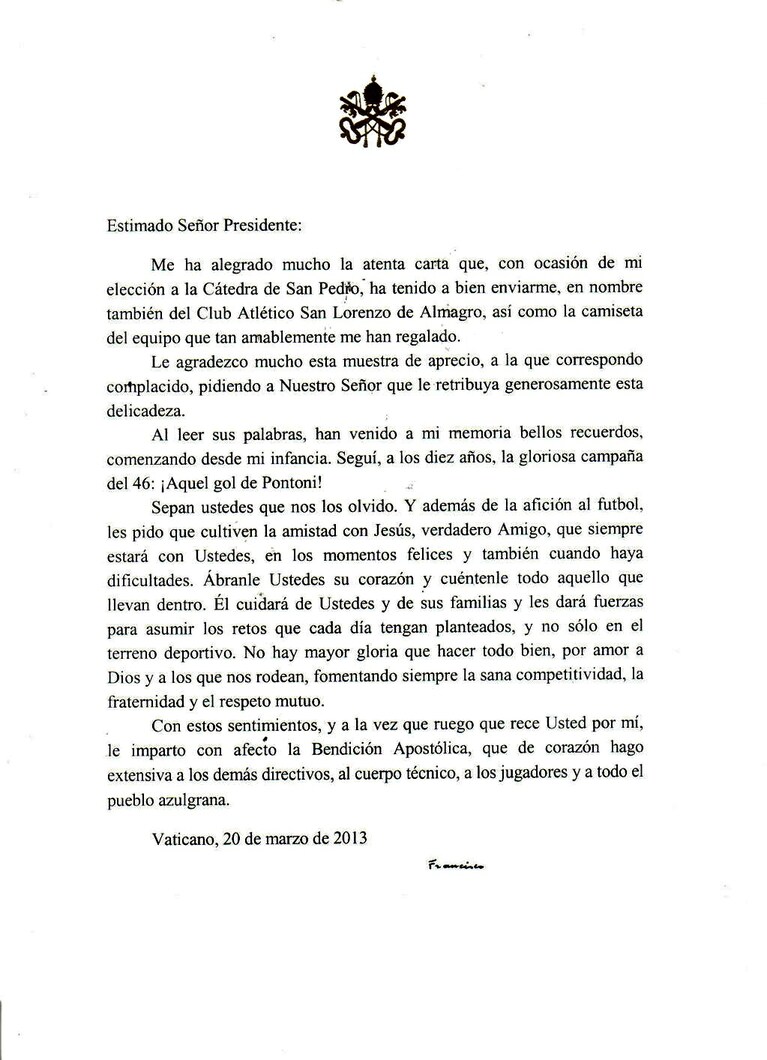 la lettera inviata al presidente del club