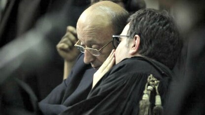 luciano moggi in aula a napoli