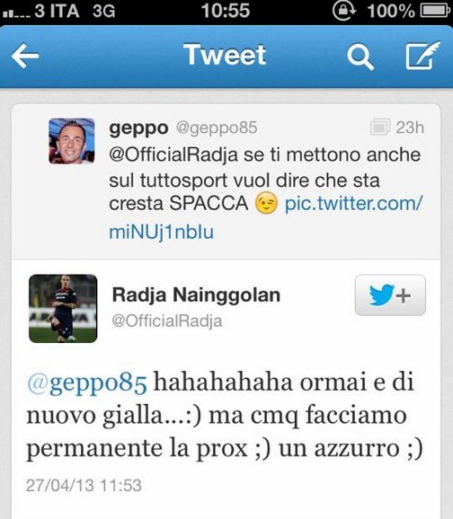 il tweet di radja