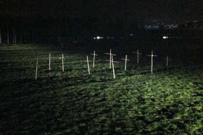 le croci sul campo d'allenamento