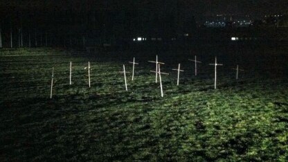 le croci sul campo d'allenamento