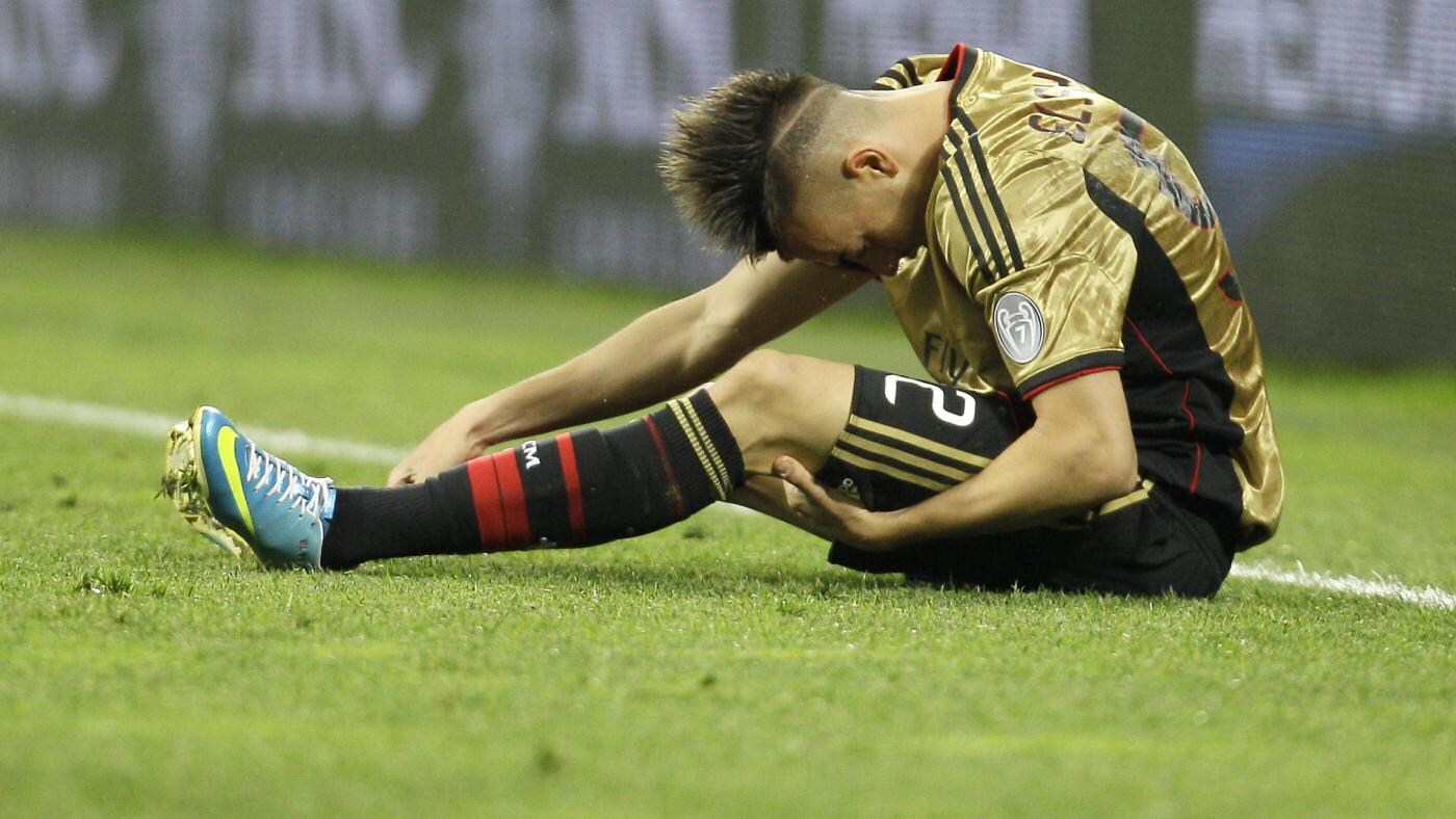 infortunio per l'attaccante del milan