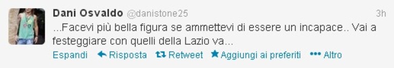 il tweet di osvaldo