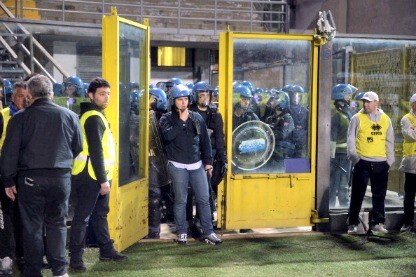 la polizia allo stadio