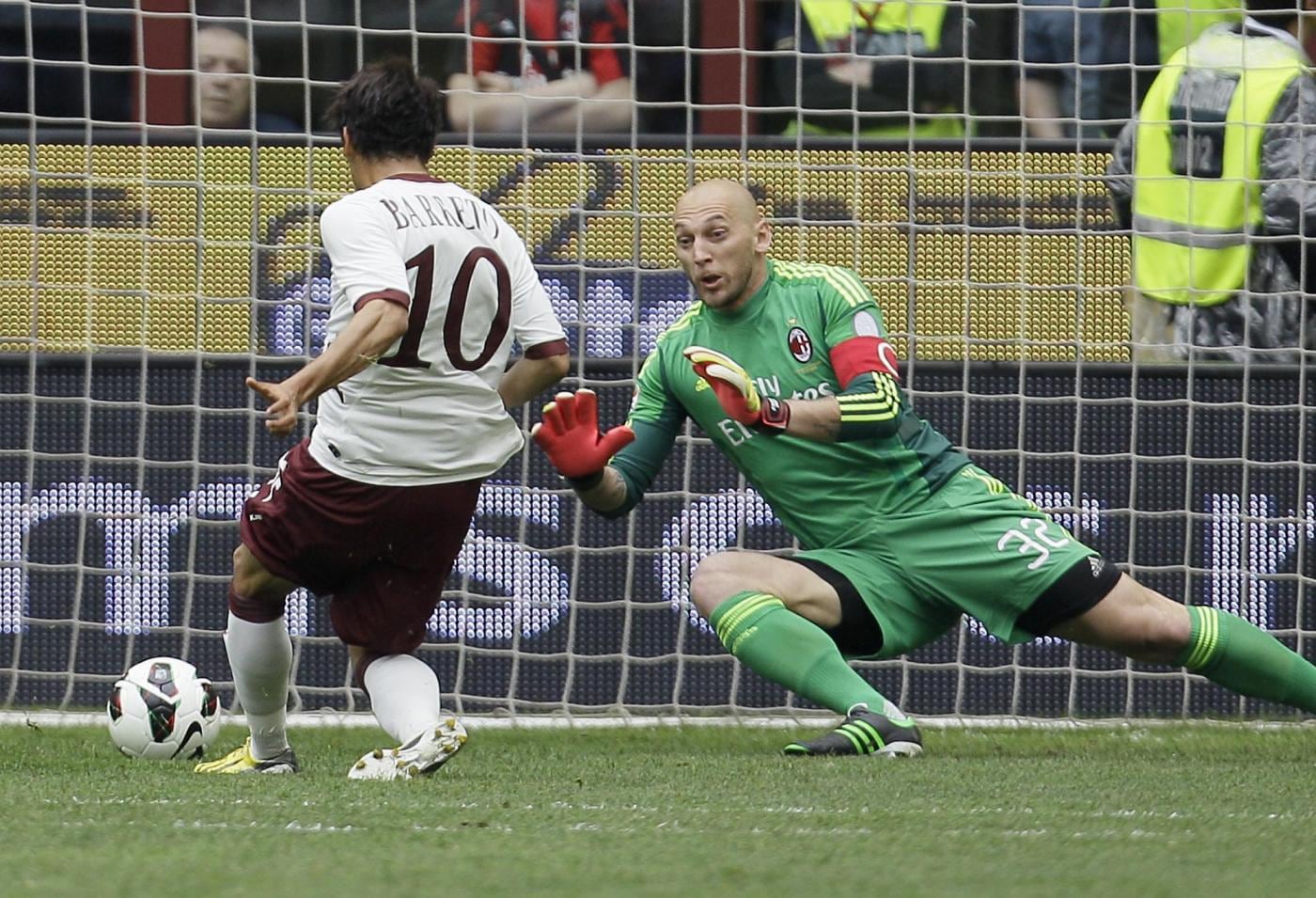 Il primo "miracolo" di Abbiati, su Barreto.