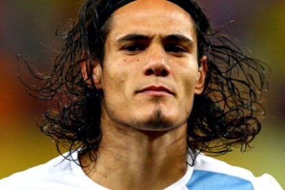 edinson cavani con l'Uruguay