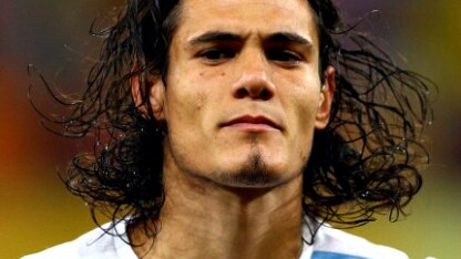 edinson cavani con l'Uruguay