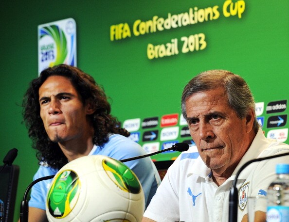 cavani e tabarez in conferenza stampa