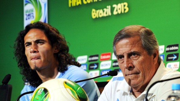 cavani e tabarez in conferenza stampa