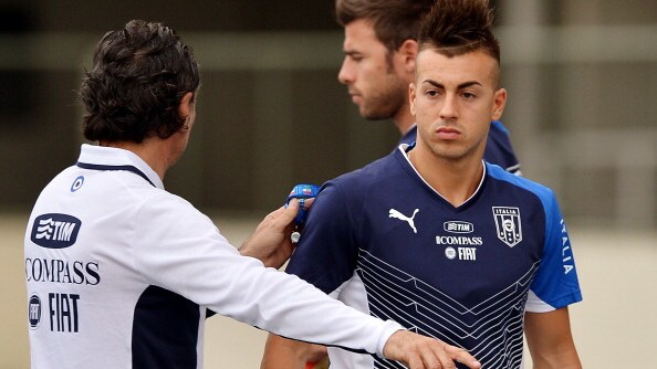 prandelli ed el shaarawy in allenamento