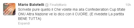 il tweet di balotelli