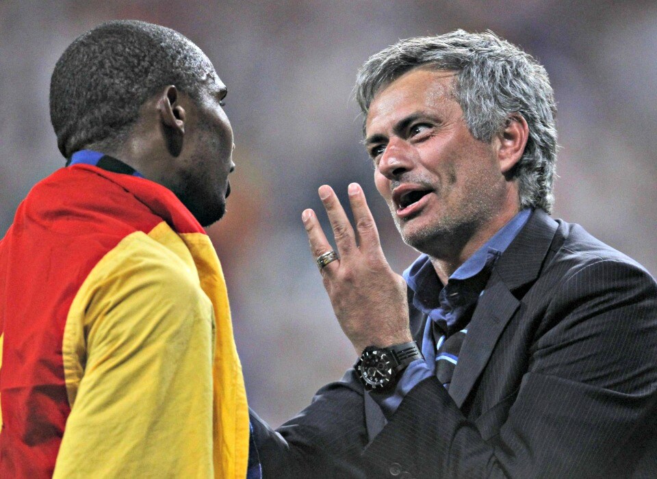 mourinho ed eto'o ai tempi del triplete