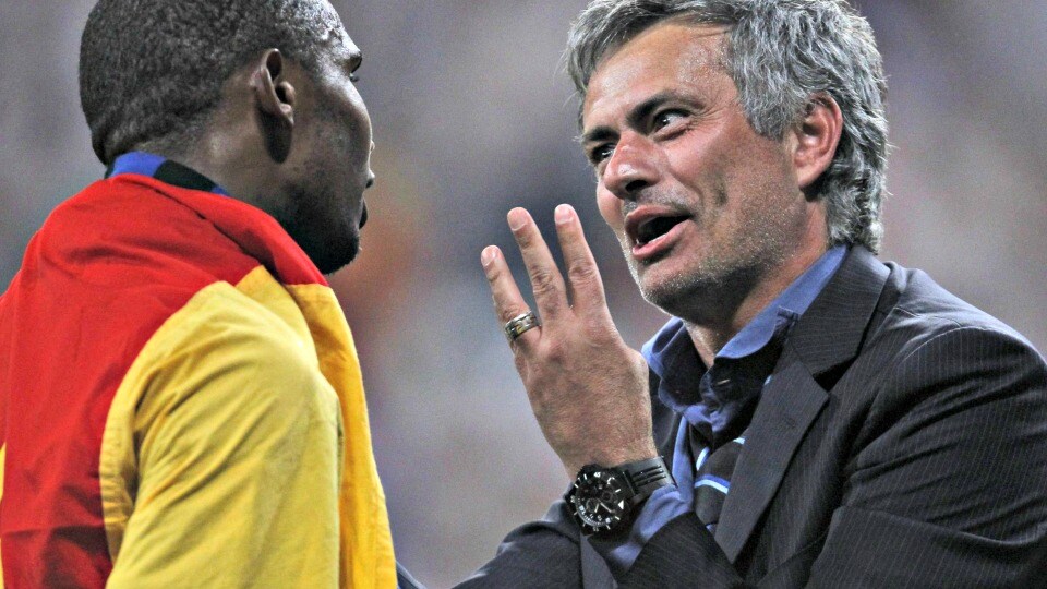 mourinho ed eto'o ai tempi del triplete