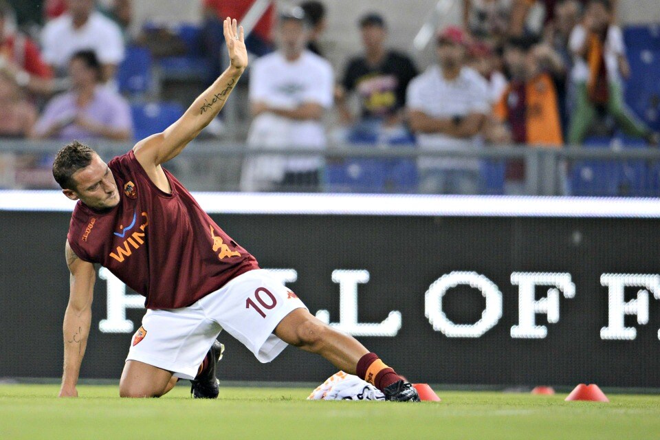 francesco totti riscaldamento