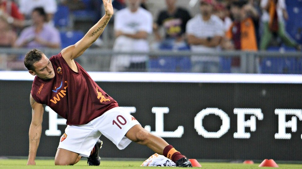 francesco totti riscaldamento