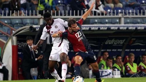 Genoa-Livorno (4a giornata) Mbaye e Calaio in una fase di gioco