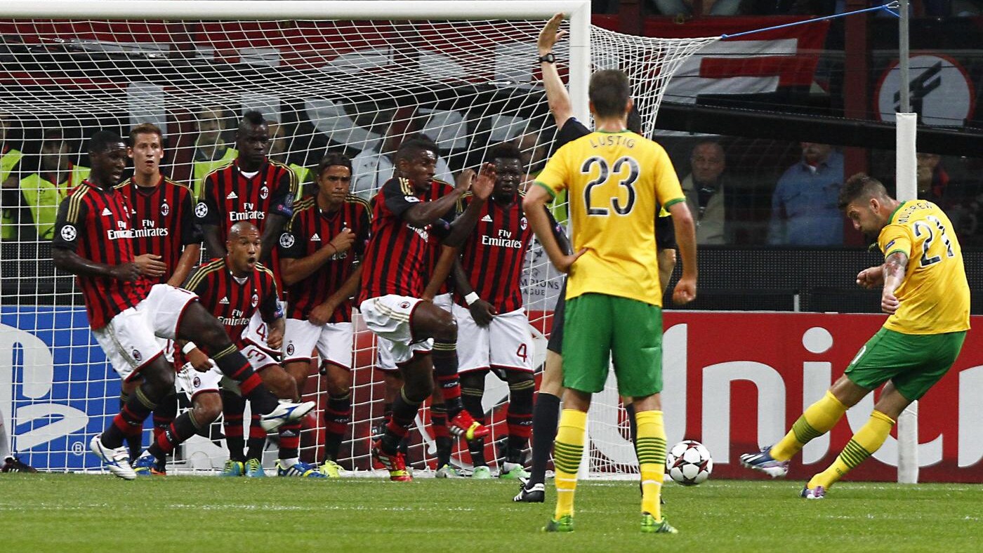 punizione a due in area